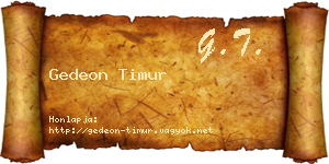 Gedeon Timur névjegykártya